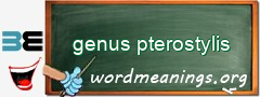 WordMeaning blackboard for genus pterostylis